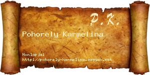 Pohorely Karmelina névjegykártya